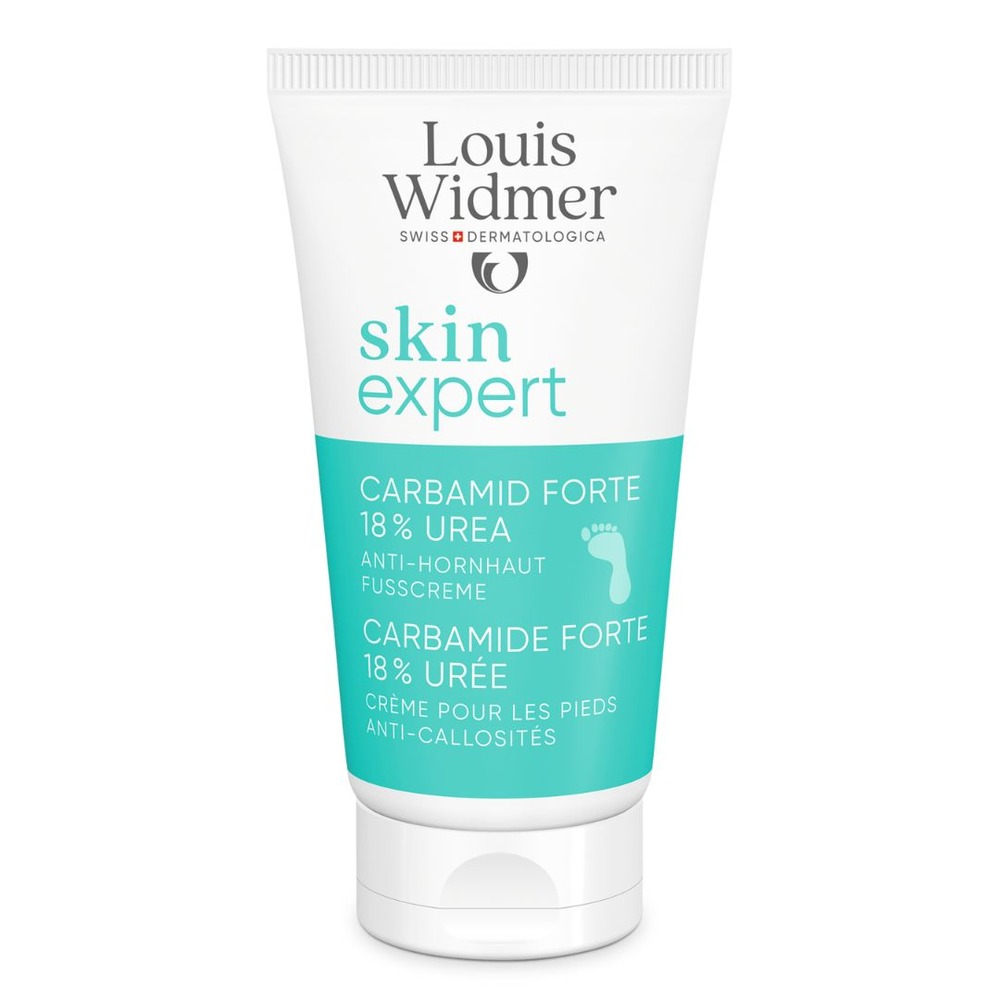 Louis Widmer Skin Expert Carbamide Forte 18% Crème pour les pieds à l'urée contre les callosités sans parfum 50ml