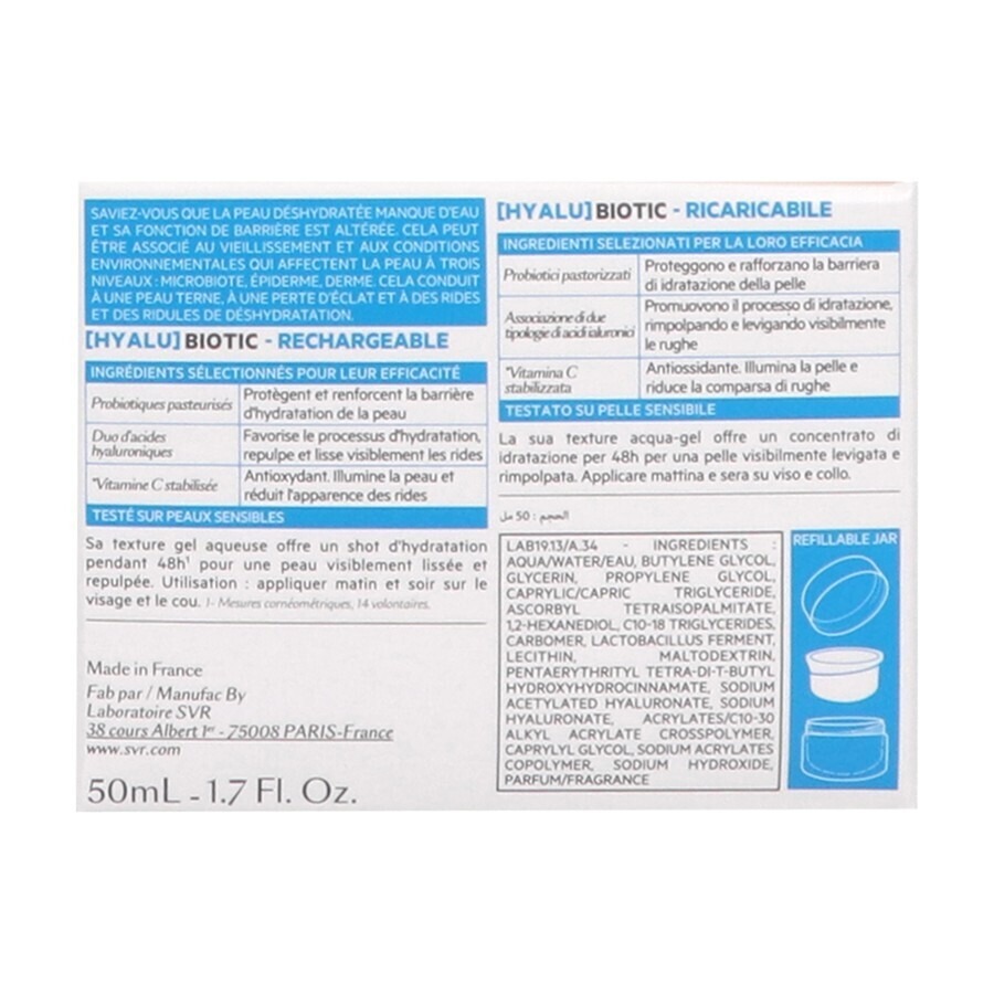 SVR Biotic Hyalu Crème Rechargeable 50ml