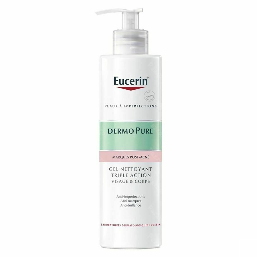 Eucerin DermoPure Gel Nettoyant Triple Action Marques Post-Acné Peau à Imperfections 400ml