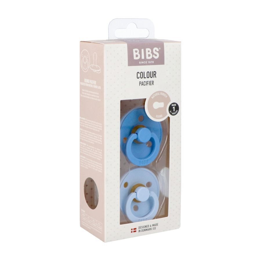 Bibs 1 Sucette Duo Sky Blue&baby Blue