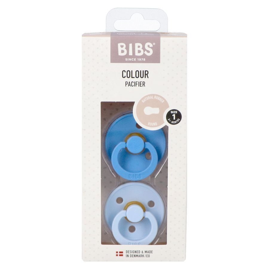 Bibs 1 Sucette Duo Sky Blue&baby Blue
