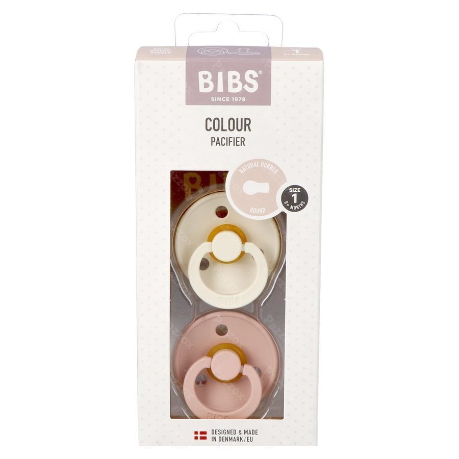 Bibs 1 Sucette Duo Ivory&blush