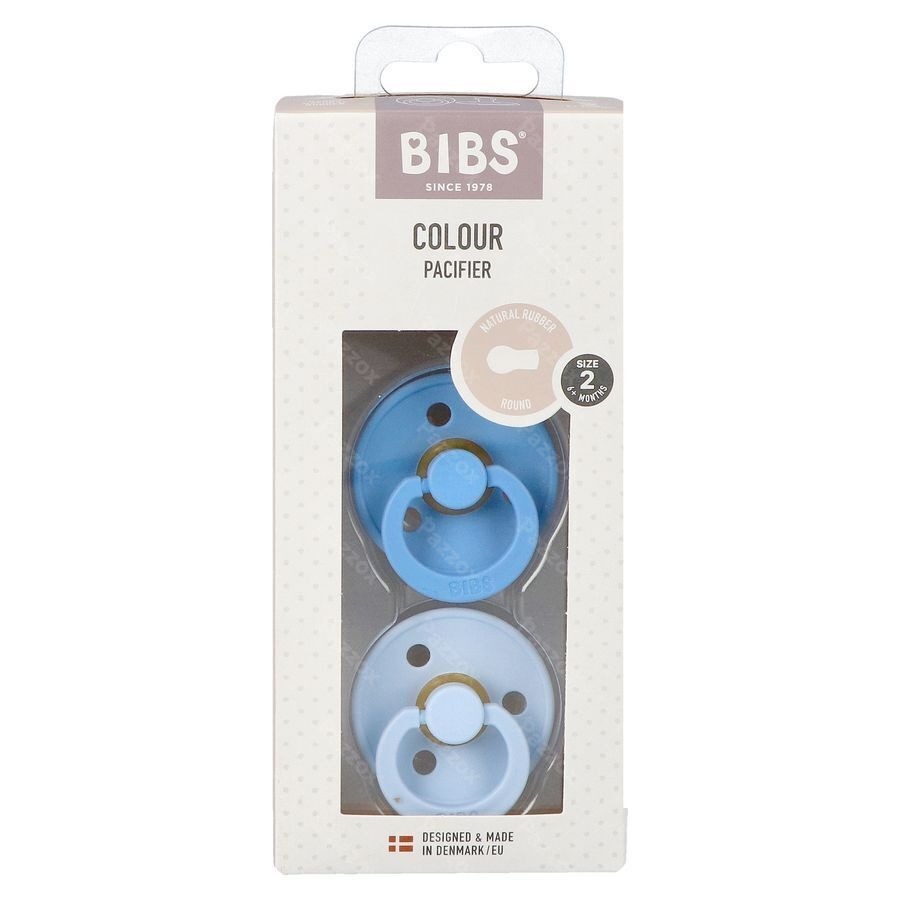 Bibs 2 Sucette Duo Sky Blue&baby Blue