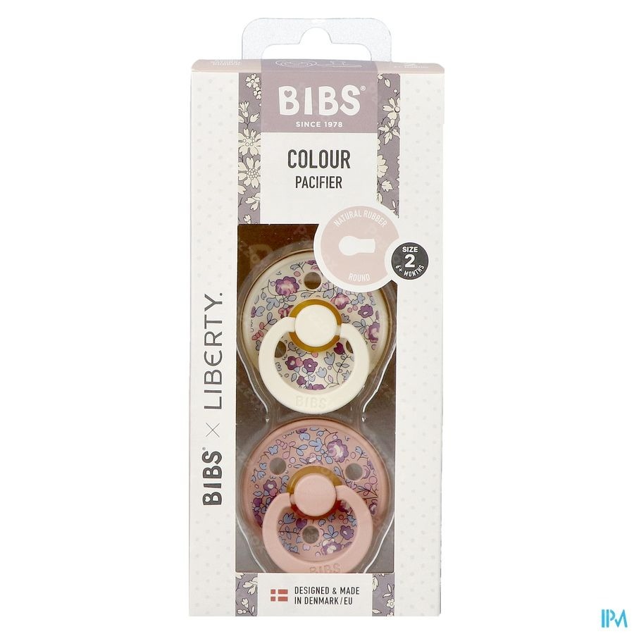 Bibs 2 Sucette Liberty Latex Rond Duo Eloise Blush