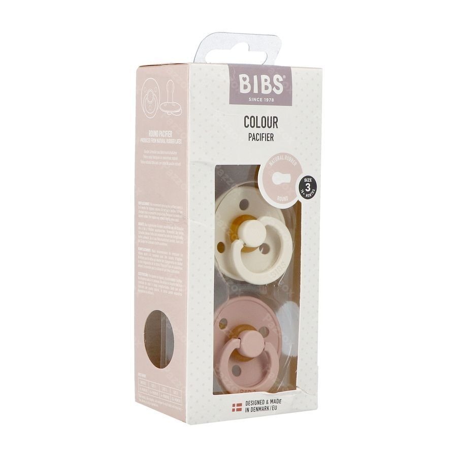 Bibs 3 Sucette Duo Ivory&blush
