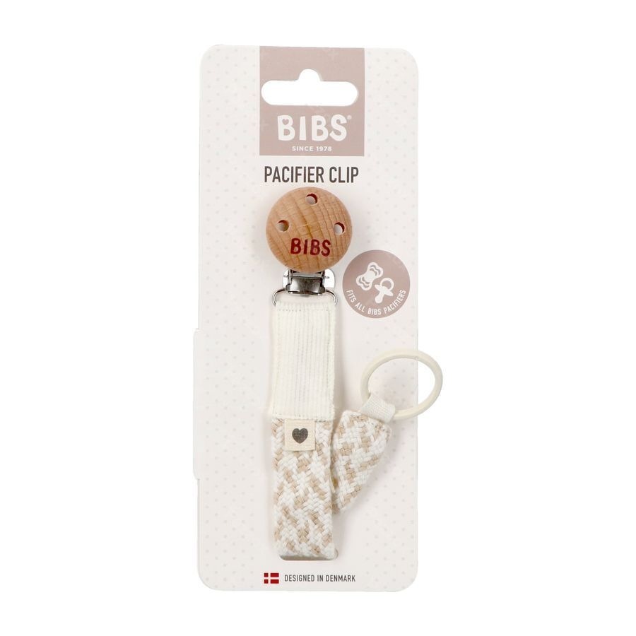 Bibs Attache Sucette Braided Ivory&vanilla