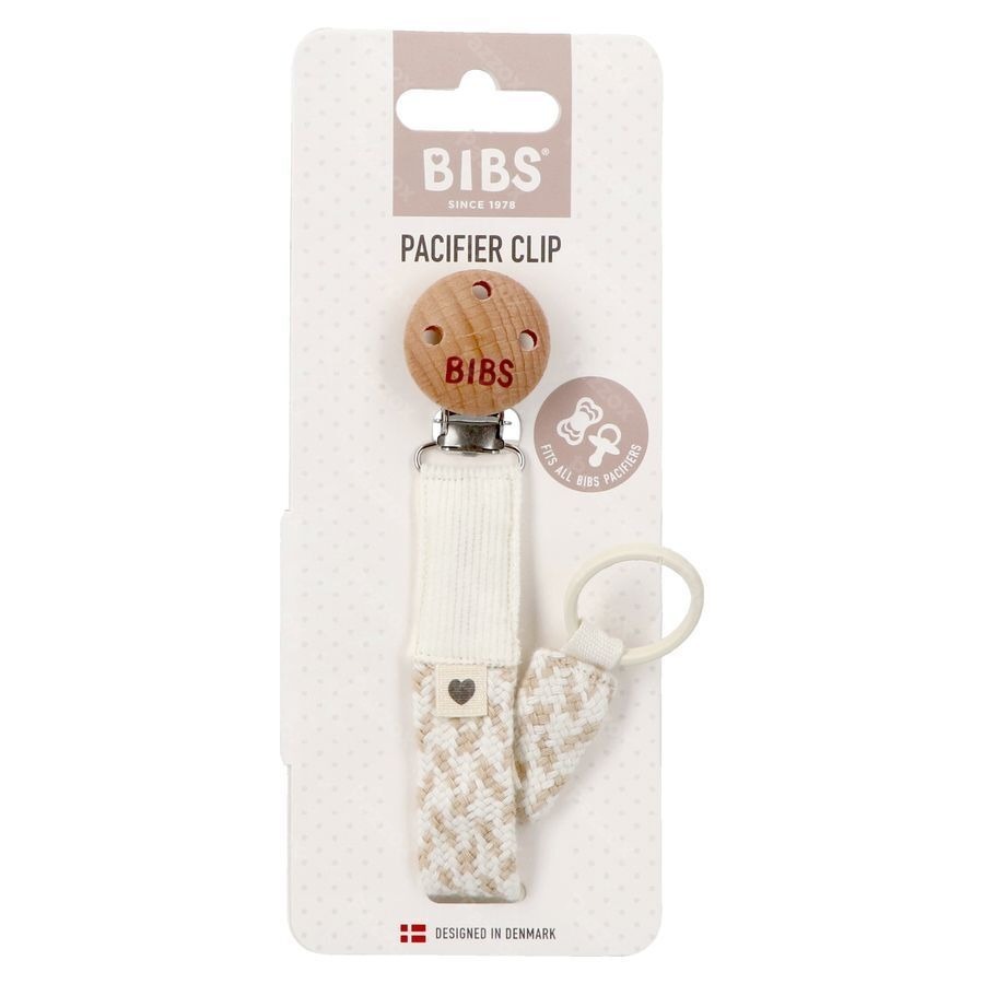 Bibs Attache Sucette Braided Ivory&vanilla