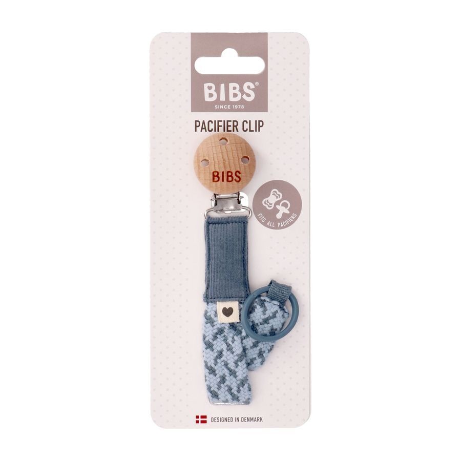 Bibs Attache Sucette Braided Petrol&baby Blue