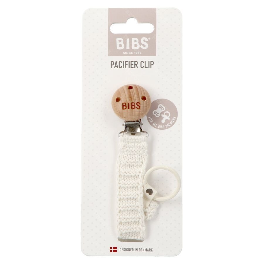 Bibs Attache Sucette Knitted Ivory