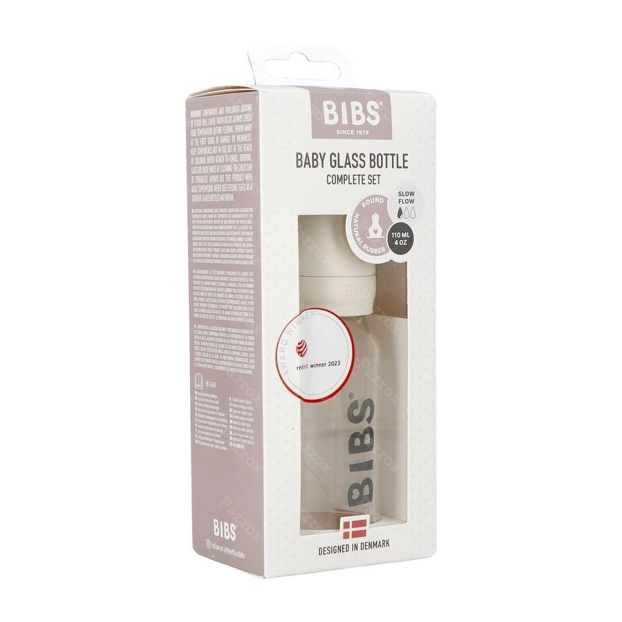 Bibs Biberon Verre 110ml Set Complet Ivory