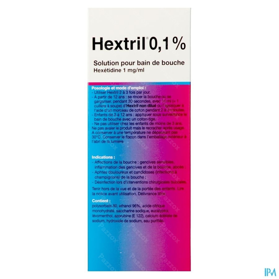 Hextril 0,1% Sol Bain Bouche 400ml