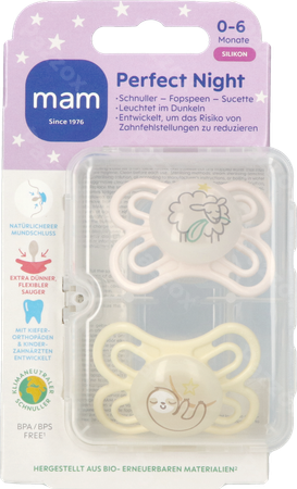 Mam Perfect Night Sucette Silicone Pure 0-6m Uni 2