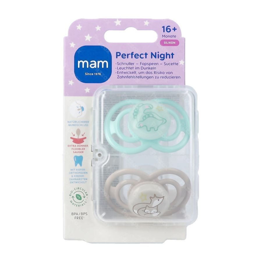 Mam Perfect Night Sucette Silicone Pure 16m+ Uni 2