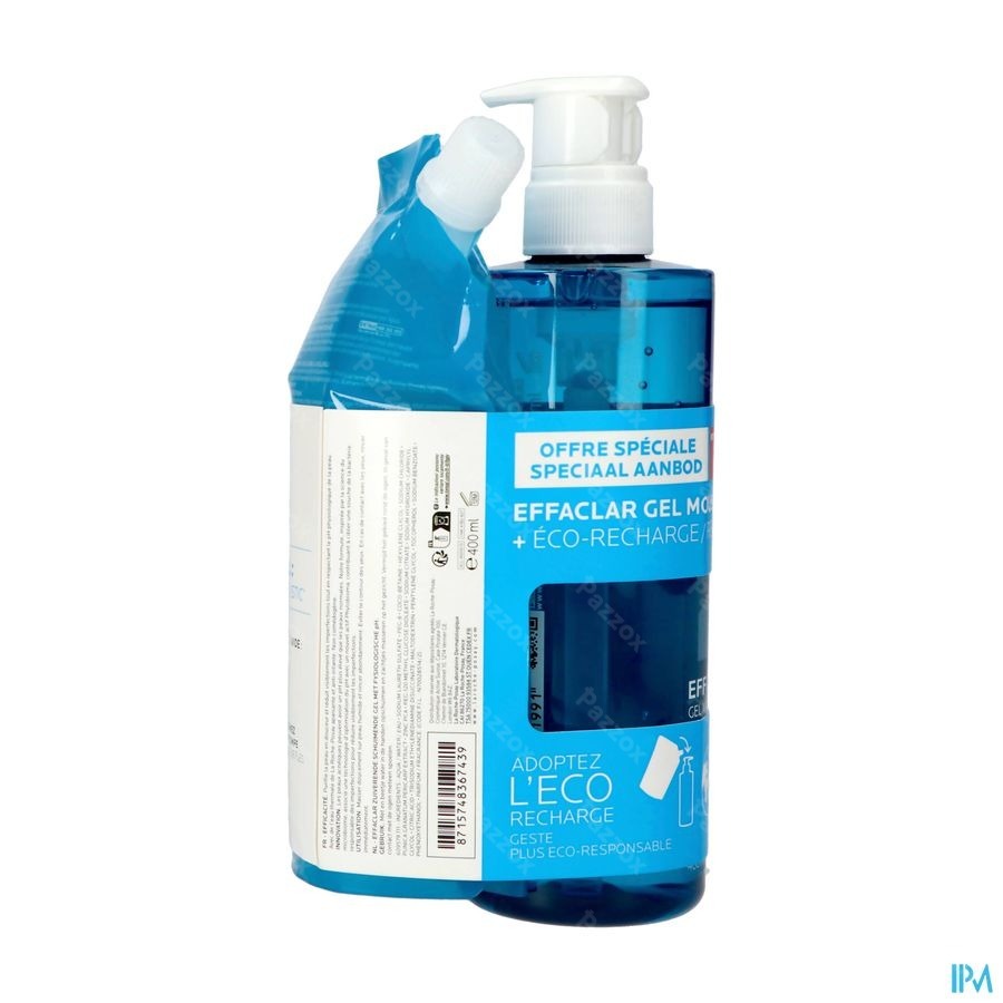 La Roche-Posay Effaclar Gel 400ml + Recharge 400ml -50%