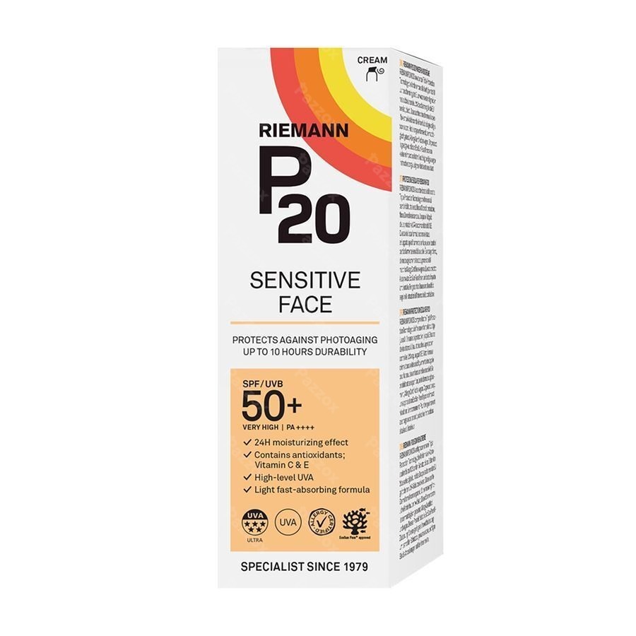 Riemann P20 Crème Solaire Sensitive Visage SPF50+ 50g