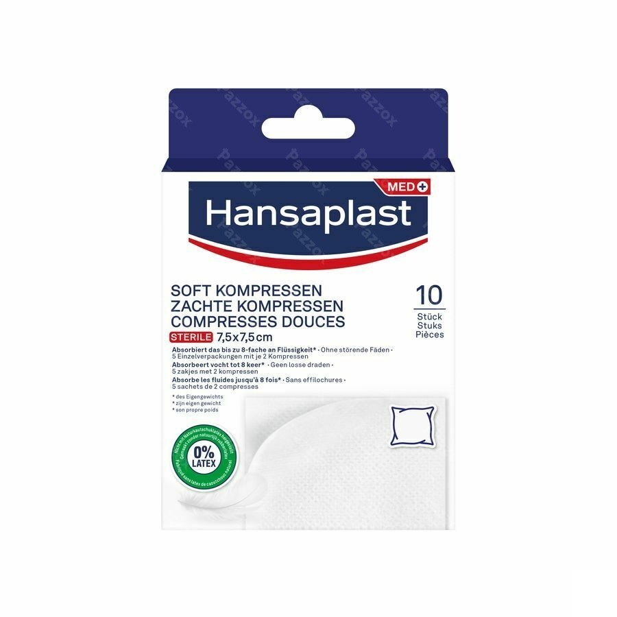 Hansaplast Soft Compresses 7,5cmx7,5cm 10