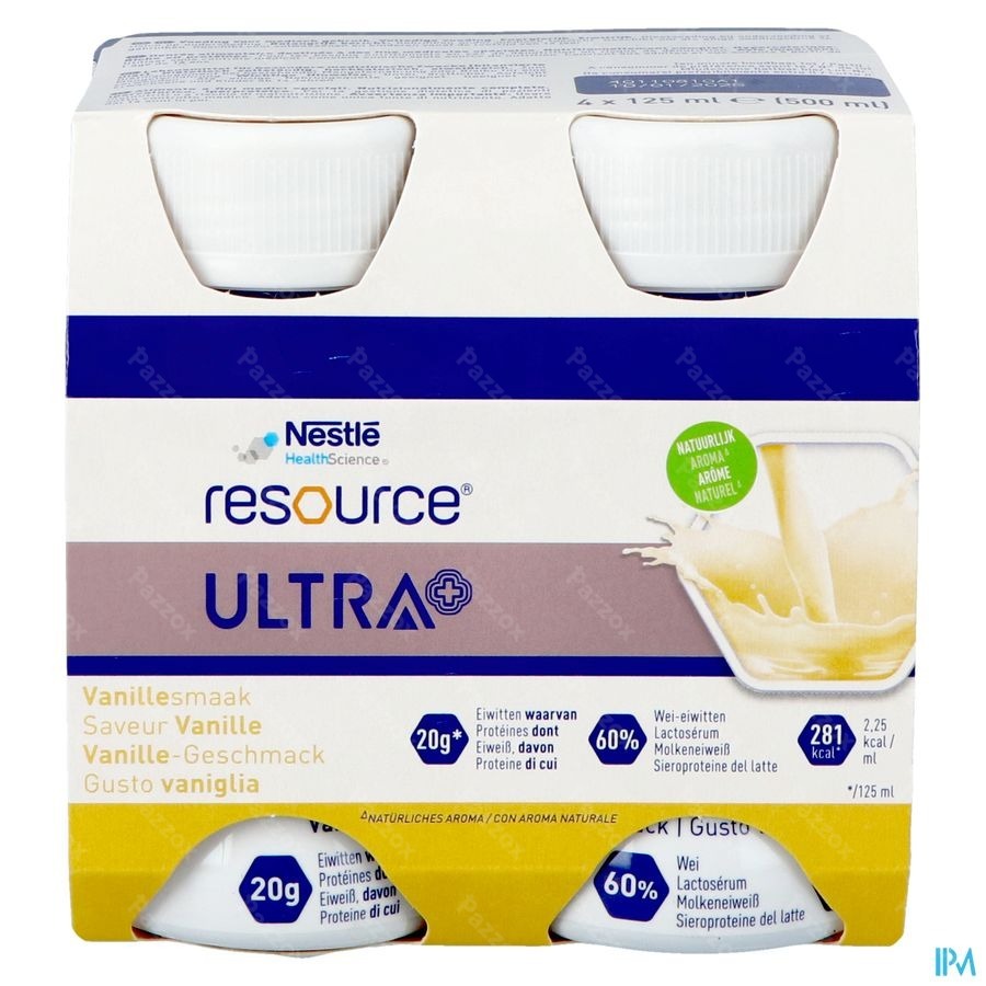 Resource Ultra+ Saveur Vanille 4x125ml Nf