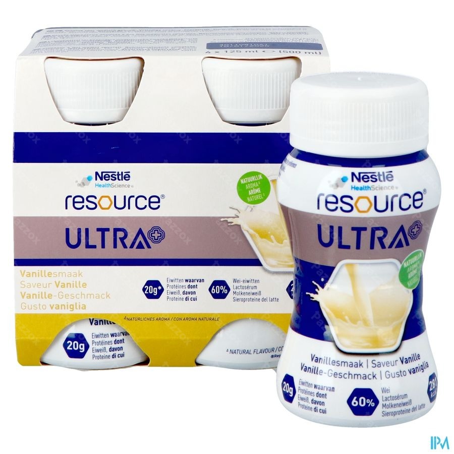 Resource Ultra+ Saveur Vanille 4x125ml Nf