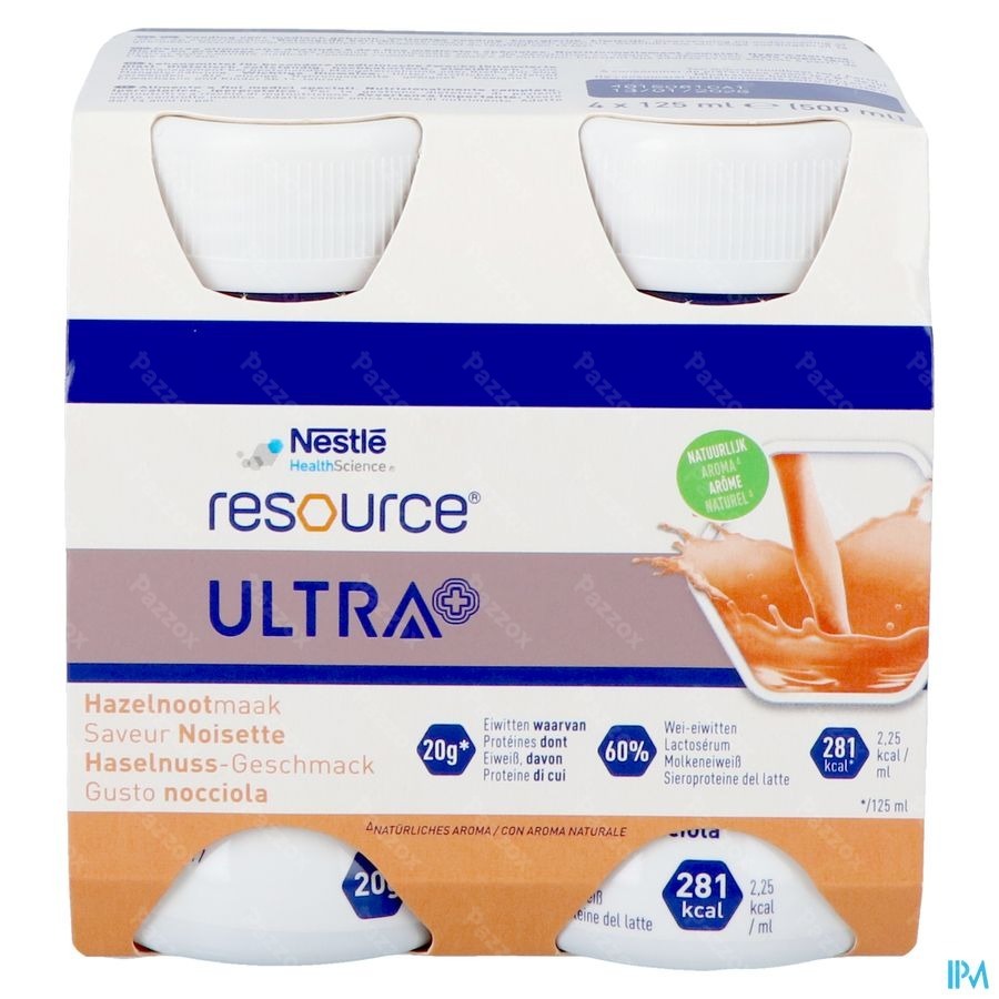 Resource Ultra+ Saveur Noisette 4x125ml