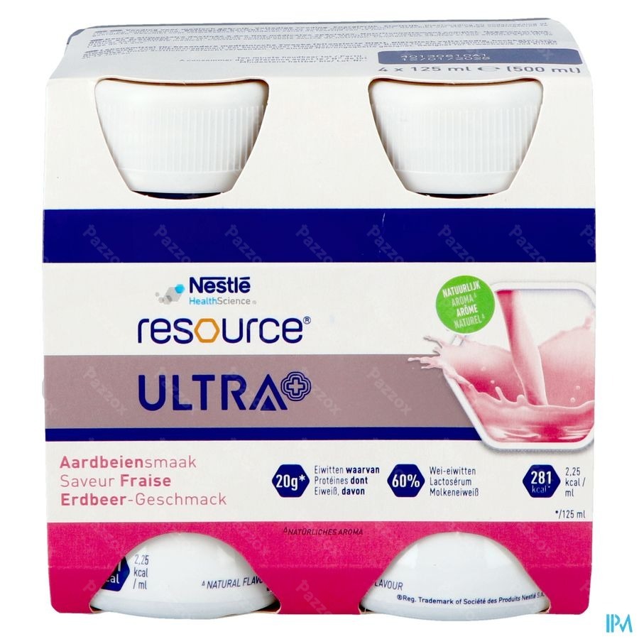 Resource Ultra+ Saveur Fraise 4x125ml
