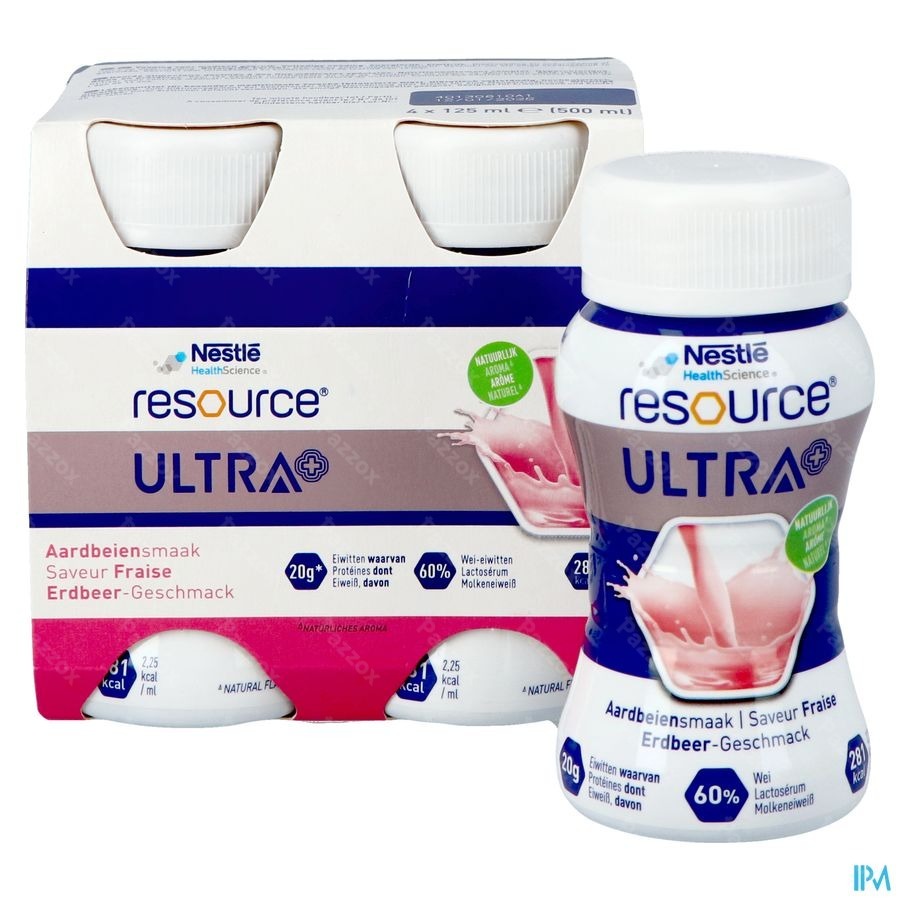Resource Ultra+ Saveur Fraise 4x125ml
