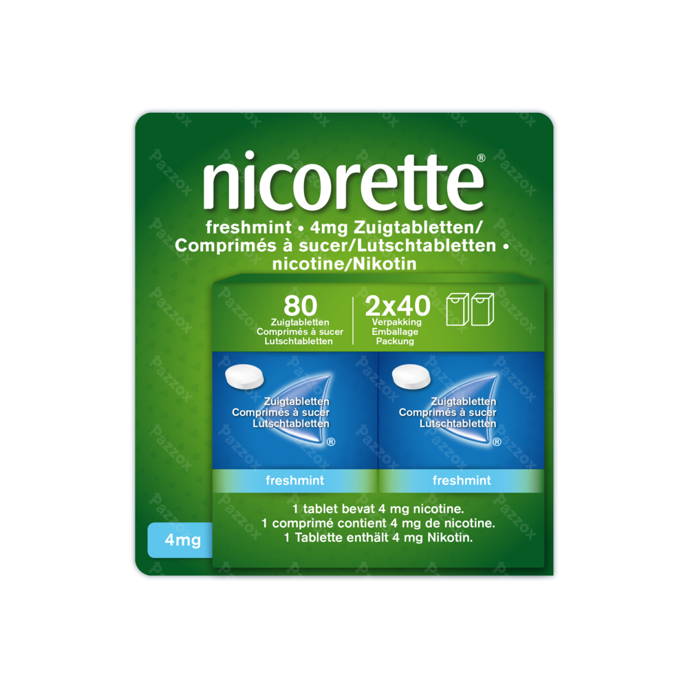 Nicorette Freshmint 4mg 80 Comprimés A Sucer Sans Sucre