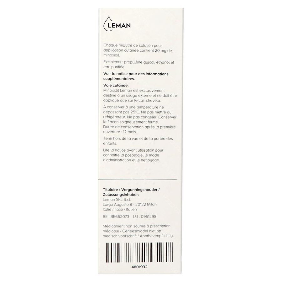 Minoxidil Leman 20mg/ml Sol Applic. Cutanee 60ml