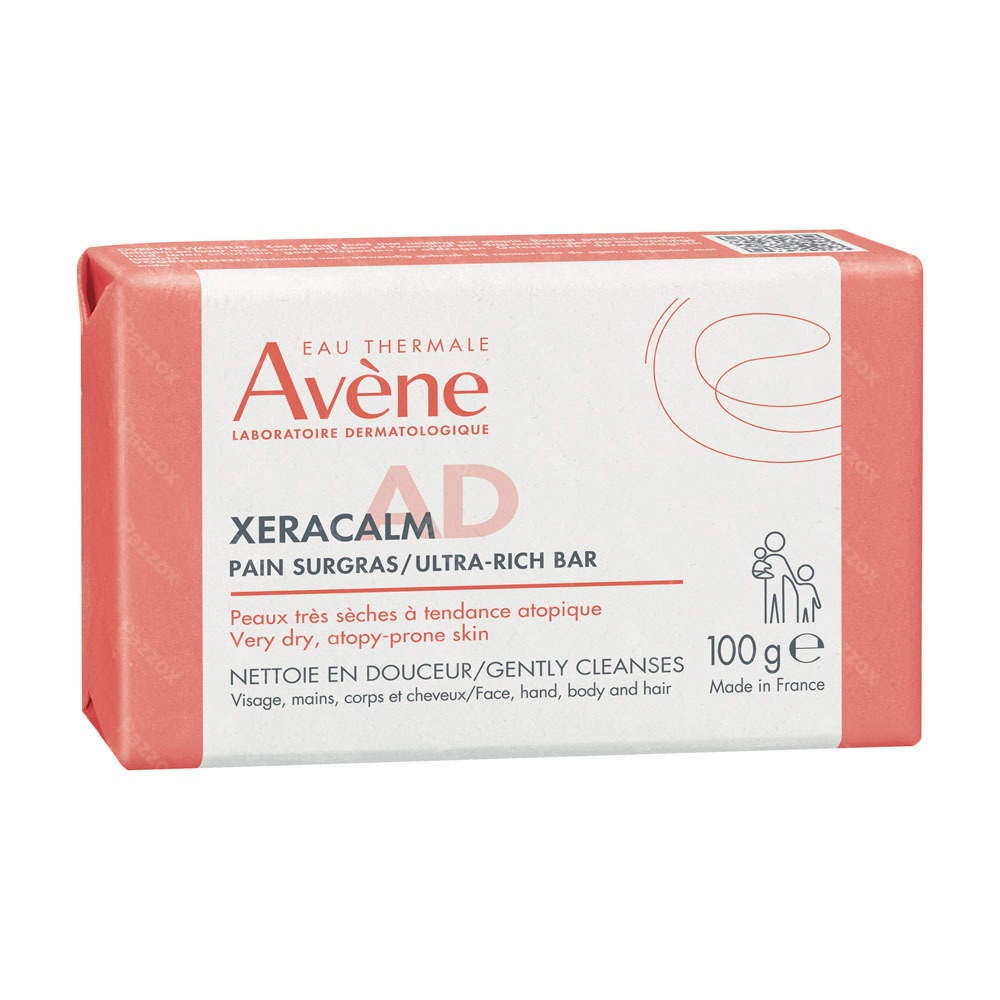Avène XeraCalm A.D Pain nettoyant surgras, Peau très sèche à tendance atopique, sujettes aux démangeaisons 100g