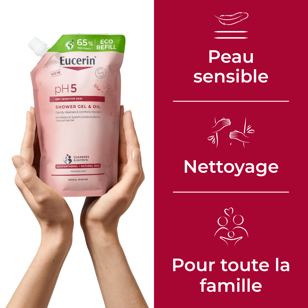 Eucerin pH5 Gel-Huile de Douche Peau Sèche et Sensible Recharge 400ml