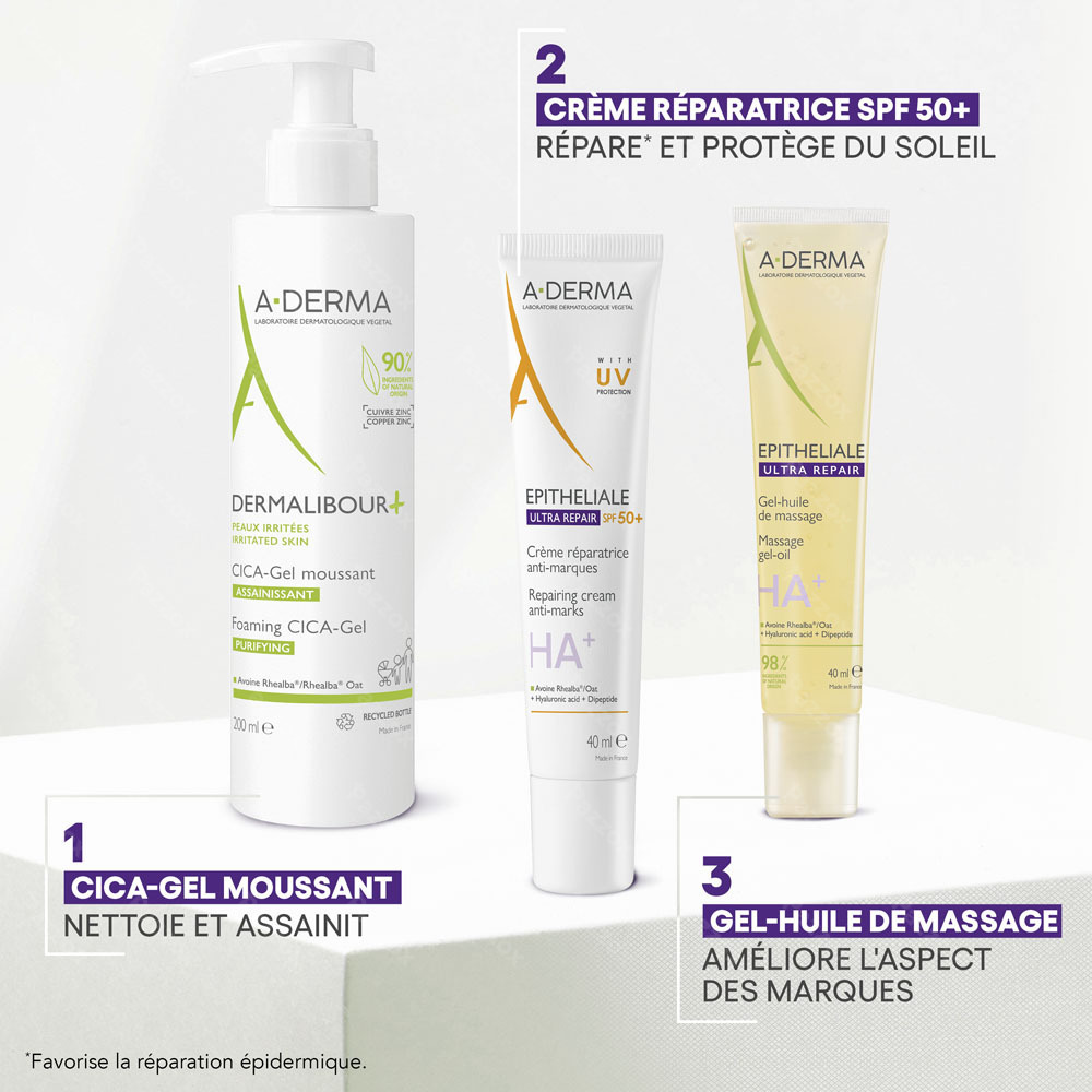 Aderma Epitheliale Creme SPF50+ Anti-marques 40ml