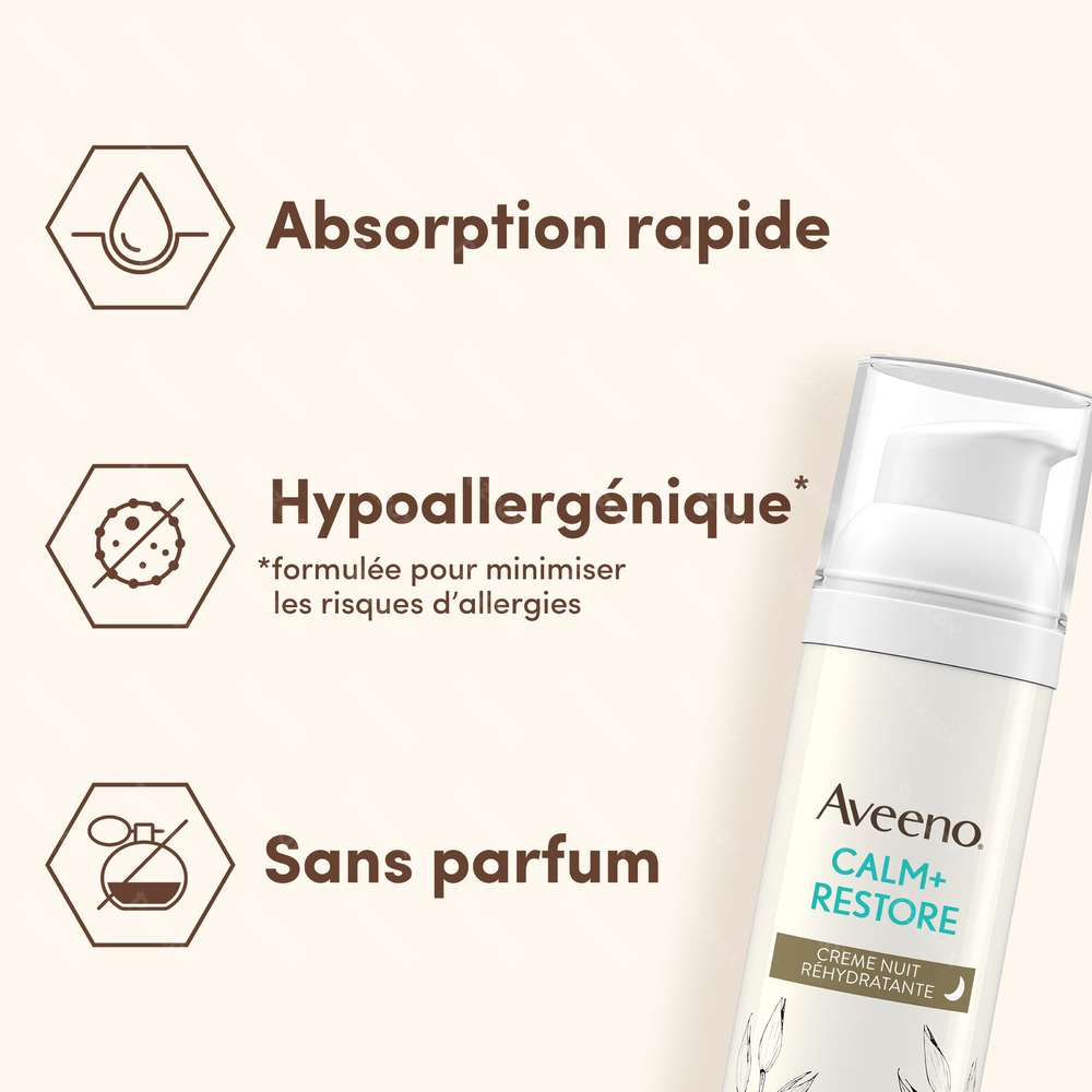 Aveeno Calm+Restore Crème de Nuit Réhydratante 50ml