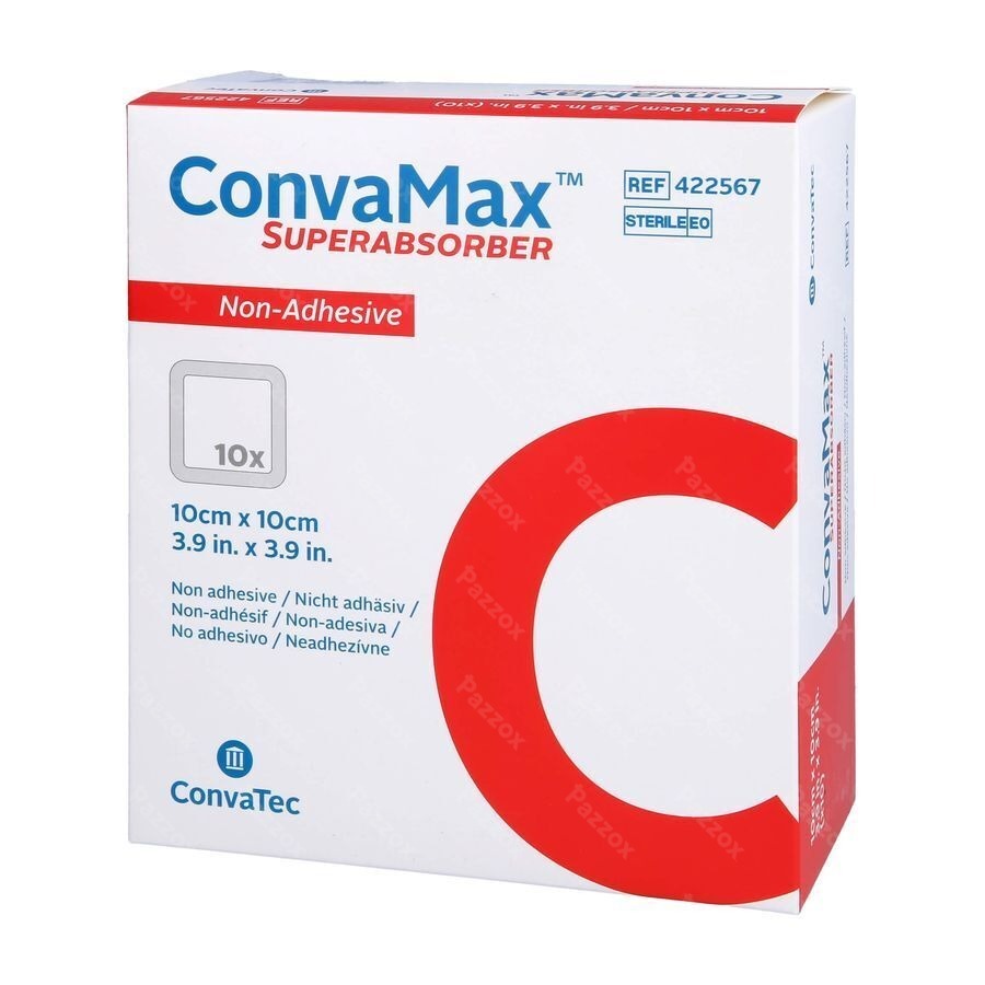 Convamax Superabsorber Non Adhesif 10x10cm 10