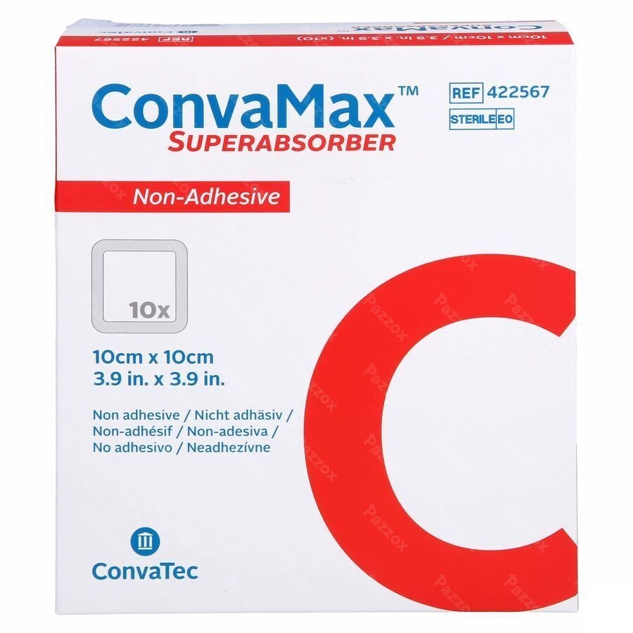 Convamax Superabsorber Non Adhesif 10x10cm 10