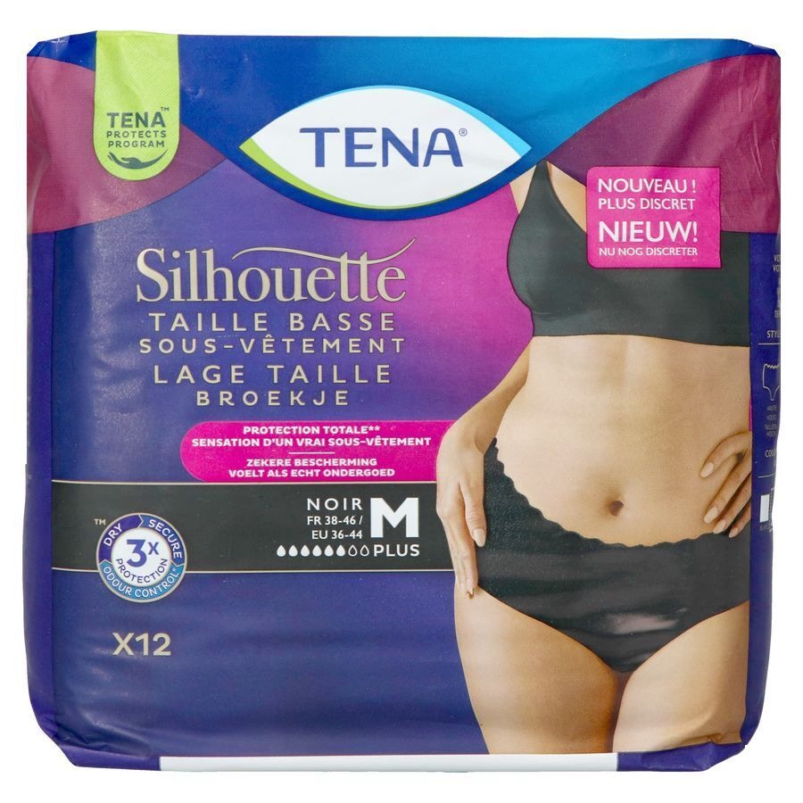 Tena Silhouette Plus Noir Taille Basse M 12 780203