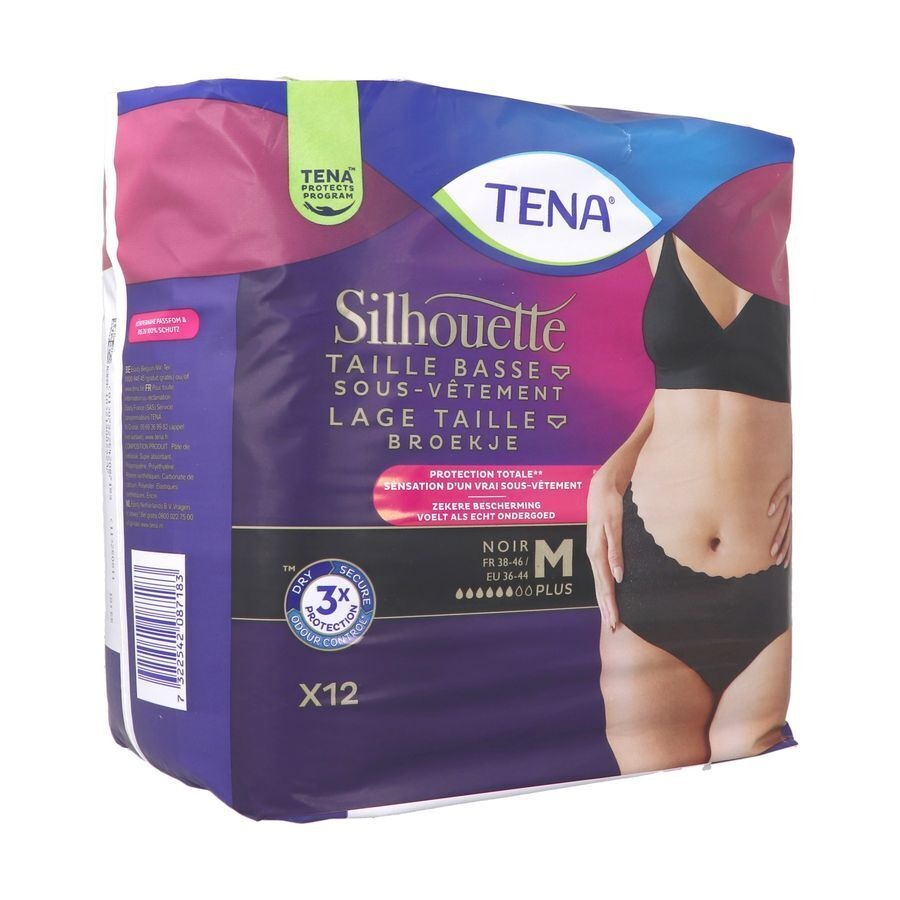 Tena Silhouette Plus Noir Taille Basse M 12 780203