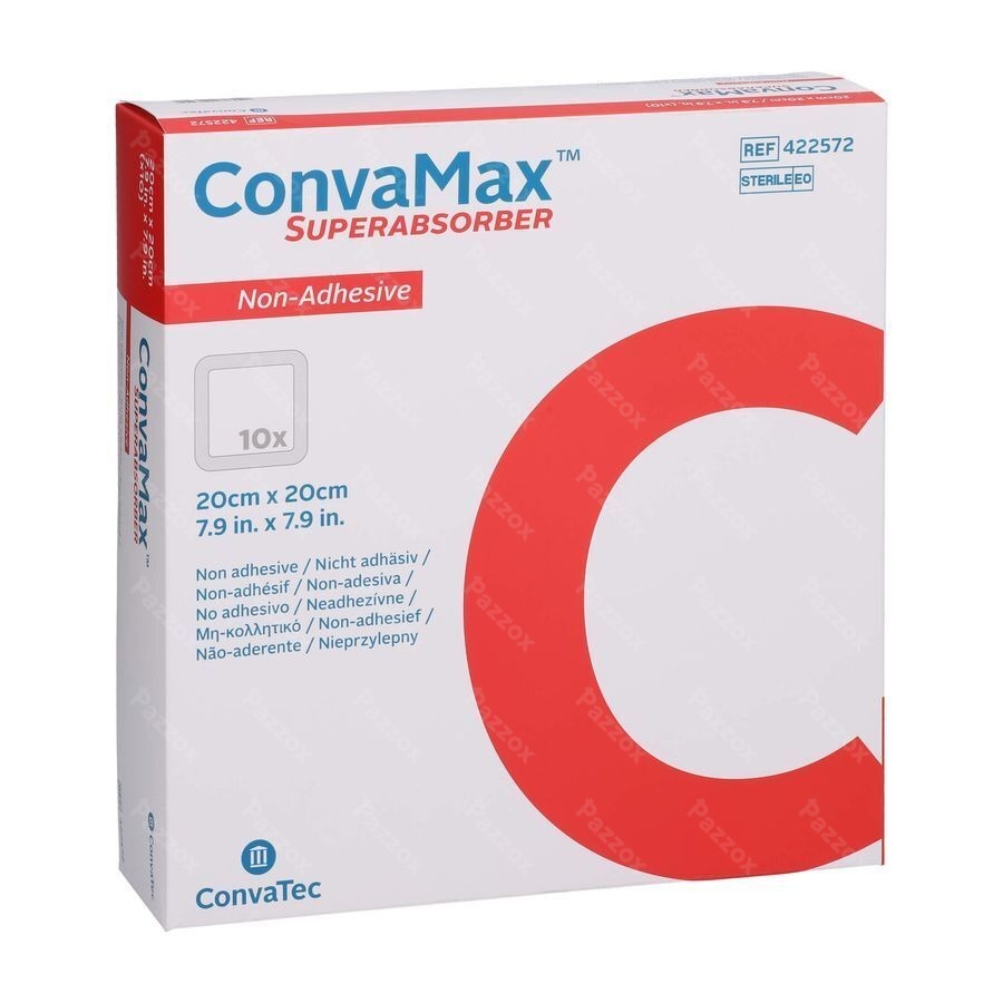 Convamax Superabsorber N/adhesif 20cmx20cm 10