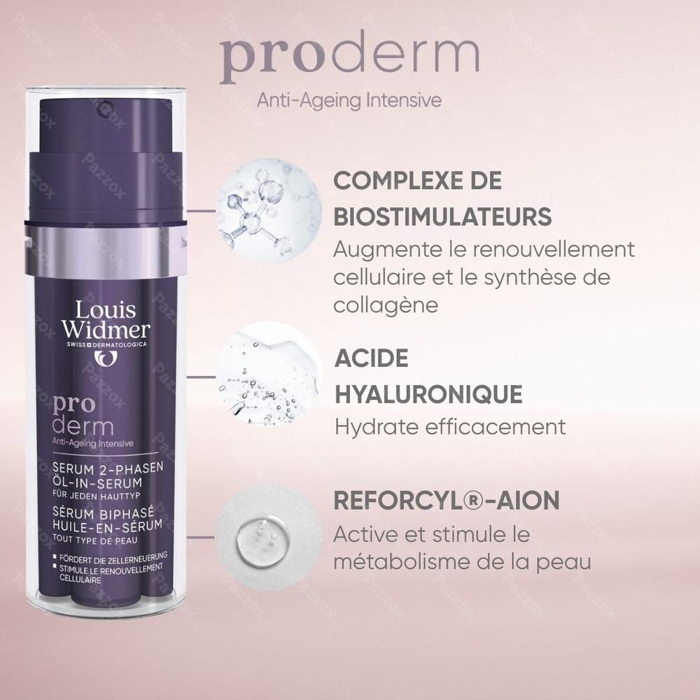 Louis Widmer Proderm Sérum Biphasé Huile-en-Serum Sans Parfum 35ml