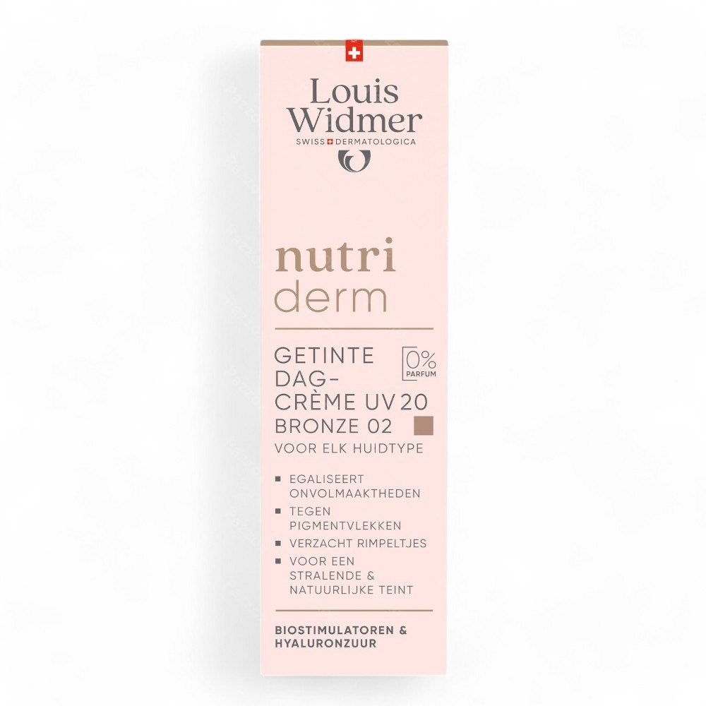 Louis Widmer Nutriderm Crème de Jour Teintée UV20 Bronze 02 Sans Parfum 30ml