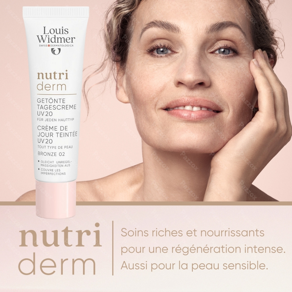 Louis Widmer Nutriderm Crème de Jour Teintée UV20 Bronze 02 Sans Parfum 30ml