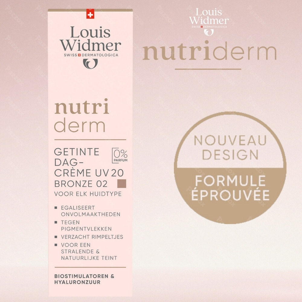 Louis Widmer Nutriderm Crème de Jour Teintée UV20 Bronze 02 Sans Parfum 30ml