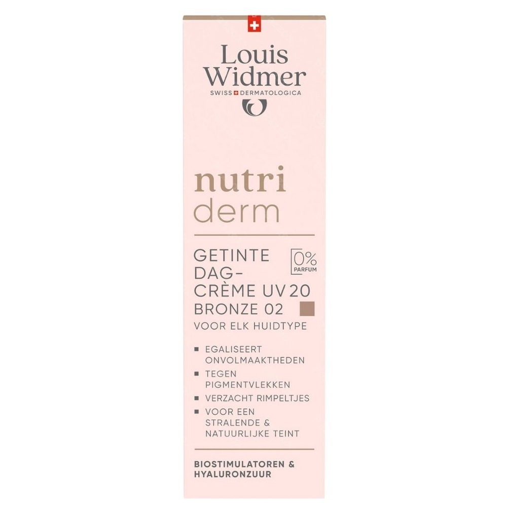 Louis Widmer Nutriderm Crème de Jour Teintée UV20 Bronze 02 Sans Parfum 30ml