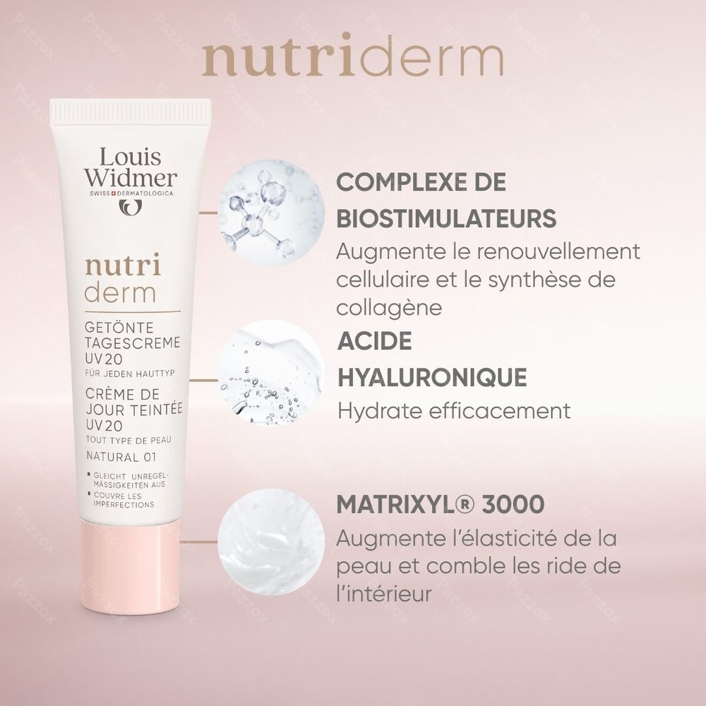 Louis Widmer Nutriderm Crème de Jour Teintée UV 20 Naturel 01 Avec Parfum 30ml
