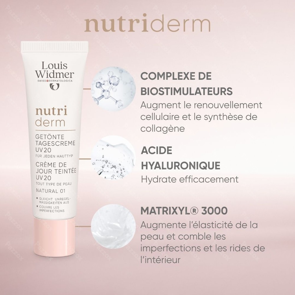 Louis Widmer Nutriderm Crème de Jour Teintée UV20 Naturel 01 Sans Parfum 30ml