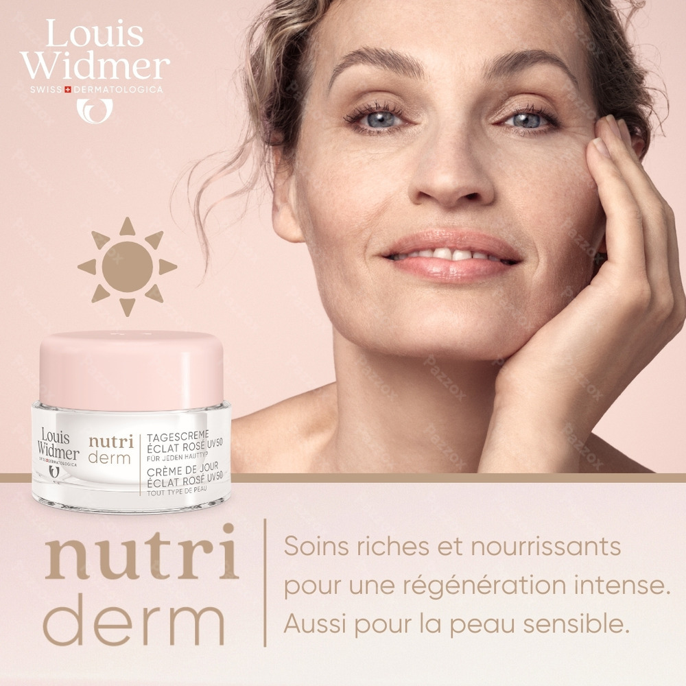 Louis Widmer Nutriderm Créme de Jour Éclat Rosé Uv 50 Avec Parfum 50ml