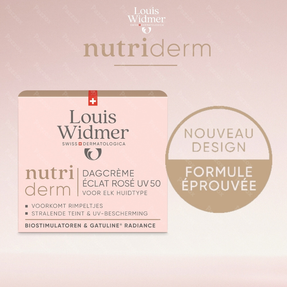 Louis Widmer Nutriderm Créme de Jour Éclat Rosé Uv 50 Avec Parfum 50ml
