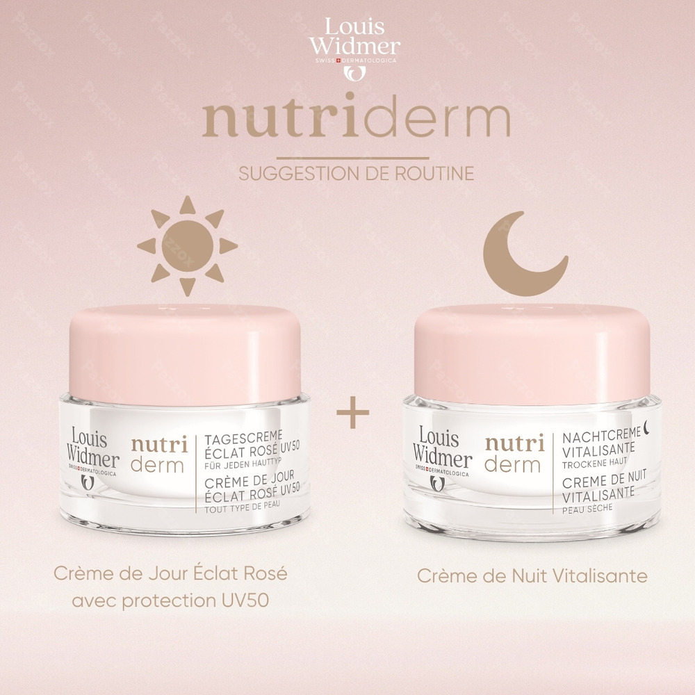 Louis Widmer Nutriderm Créme de Jour Éclat Rosé Uv 50 Avec Parfum 50ml
