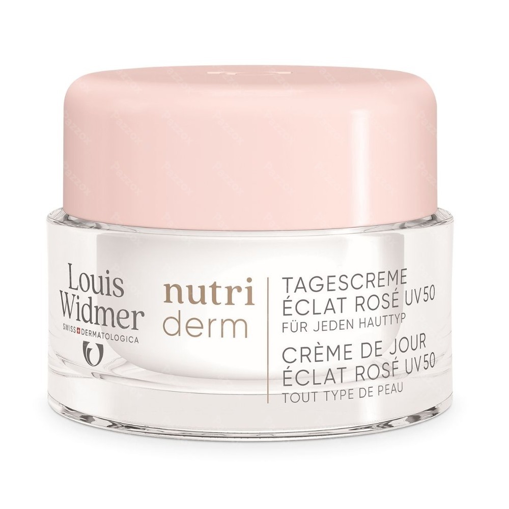 Louis Widmer Nutriderm Crème de Jour Éclat Rosé UV 50 Sans Parfum 50ml
