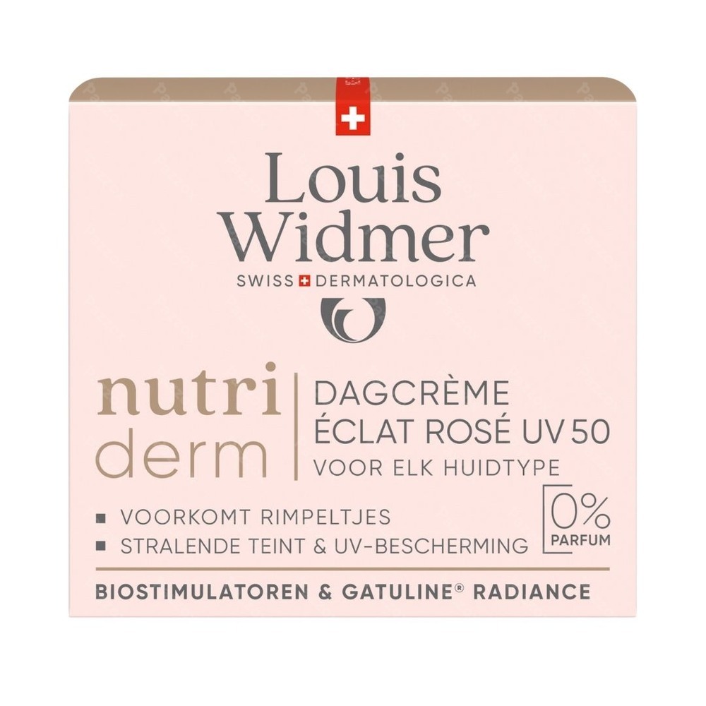 Louis Widmer Nutriderm Crème de Jour Éclat Rosé UV 50 Sans Parfum 50ml
