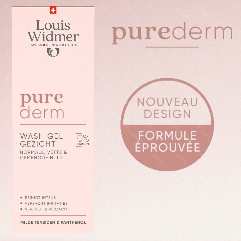 Louis Widmer Purederm Gel Nettoyant Visage Sans Parfum 125ml