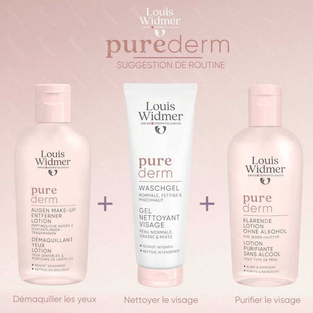 Louis Widmer Purederm Gel Nettoyant Visage Sans Parfum 125ml